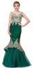 Main image of Lace Embellished Bodice Tulle Skirt Long Prom Dress